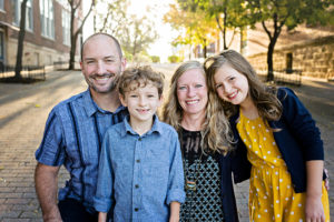 Jenny Hellman, the owner of Full Circle Yoga KC, and her family