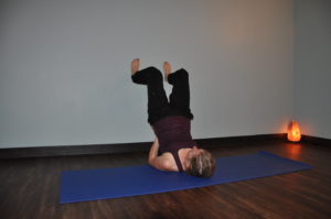 Prenatal Yoga Shoulder stand with wall support